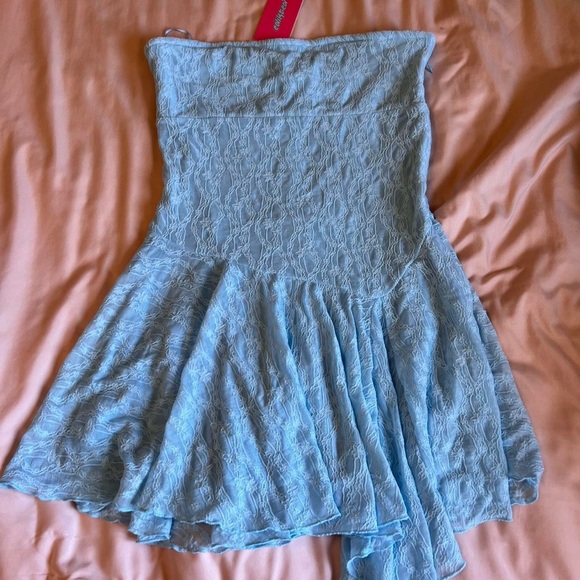 Edikted Light Blue Strapless Dress - Picture 1 of 3